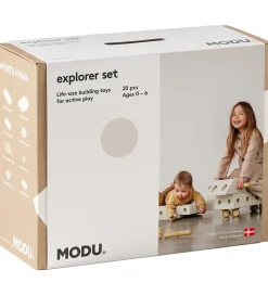 MODU Tumledyr|Motorisk Legetøj>Explorer Sæt - 20 Dele - 55x40x20 cm - Sand Grey/Honey Yell