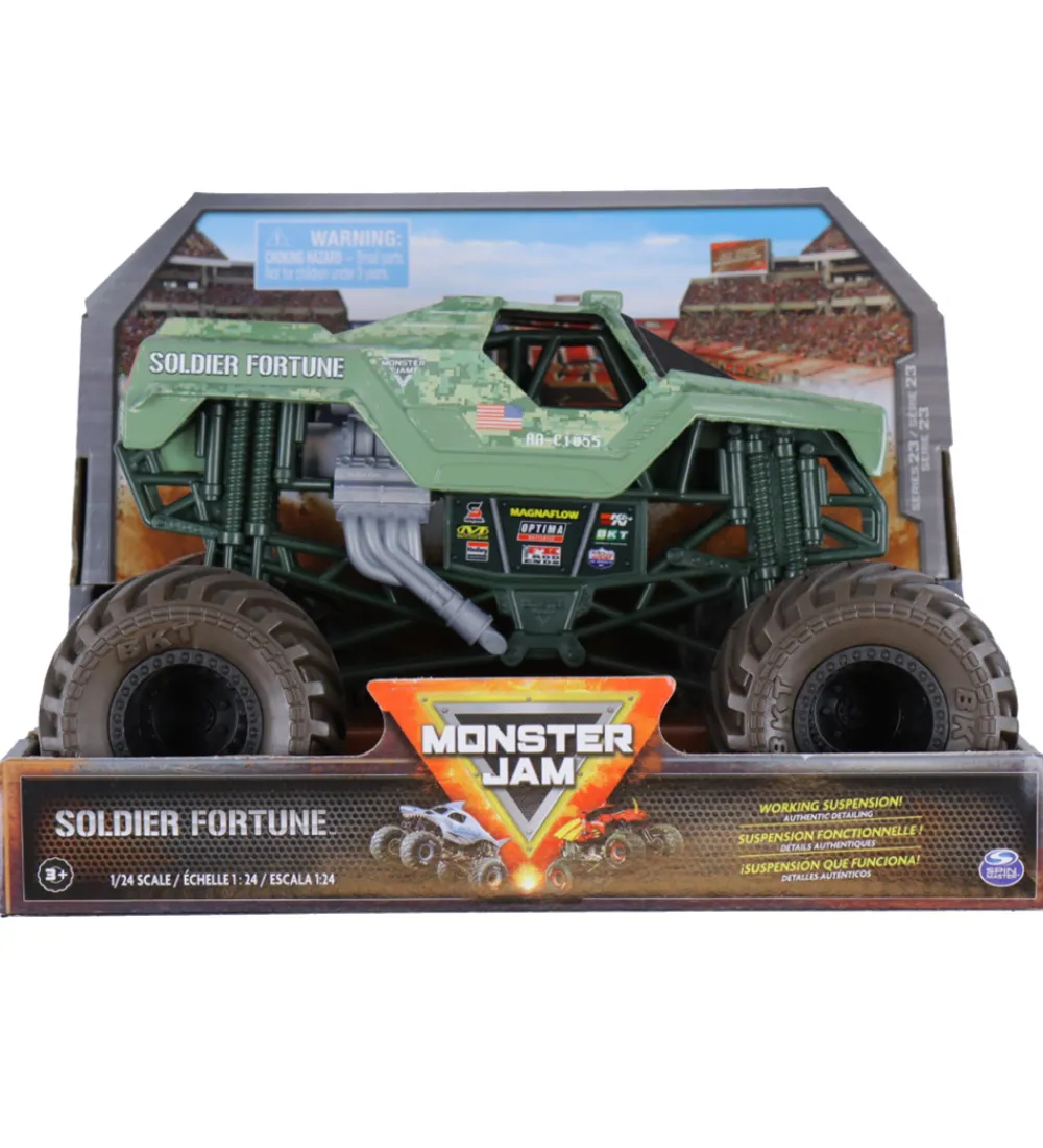 Monster Jam Biler, Tog Og Køretøjer>Collector Truck - 1:24 - Soldier Fortune - Grøn