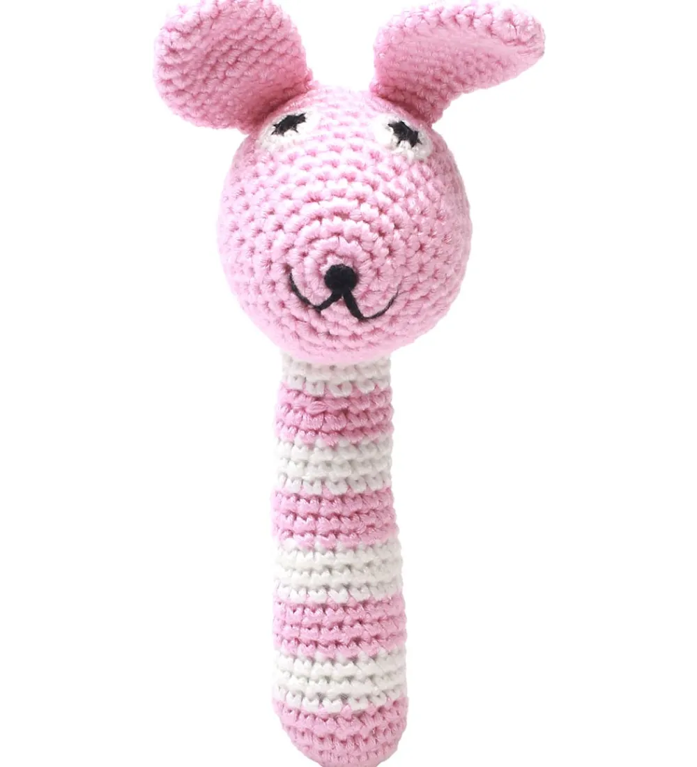 NatureZoo Gribelegetøj>Rangle - Frk. Kanin - Lyserød/Hvid