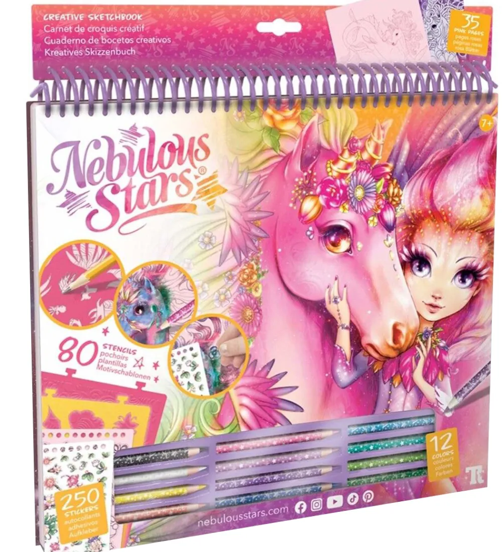 Nebulous Stars Malebog>Malebog m. Tilbehør - Lyserøde Sider - Heste