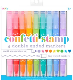 Ooly Tuscher Og Farver>Dobbeltsidede Tuscher - 9 stk - Confetti Stamp