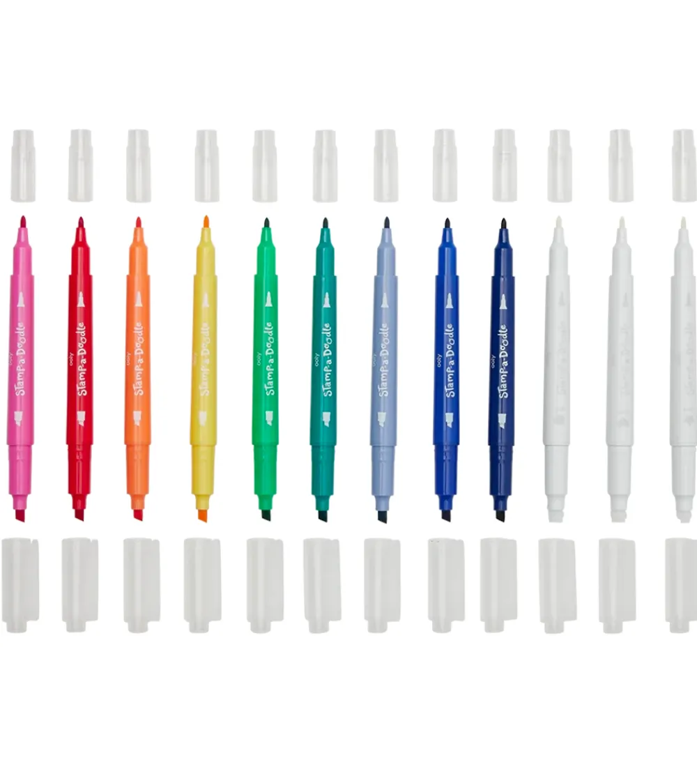 Ooly Tuscher Og Farver>Dobbeltsidede Tuscher - 9 stk. - Stamp-A-Doodle