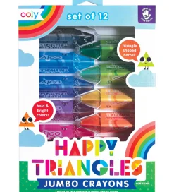 Ooly Tuscher Og Farver>Farvekridt - 12 stk - Jumbo - Happy Triangles