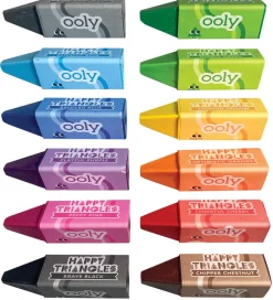Ooly Tuscher Og Farver>Farvekridt - 12 stk - Jumbo - Happy Triangles