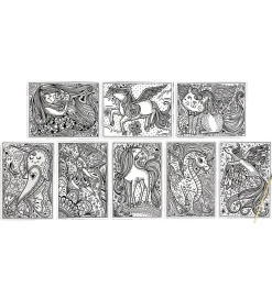 Ooly Malebog>Magiske Maleark - Hidden Colors - 8 Stk. - Magic Friends