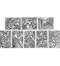 Ooly Malebog>Magiske Maleark - Hidden Colors - 8 Stk. - Magic Jungle