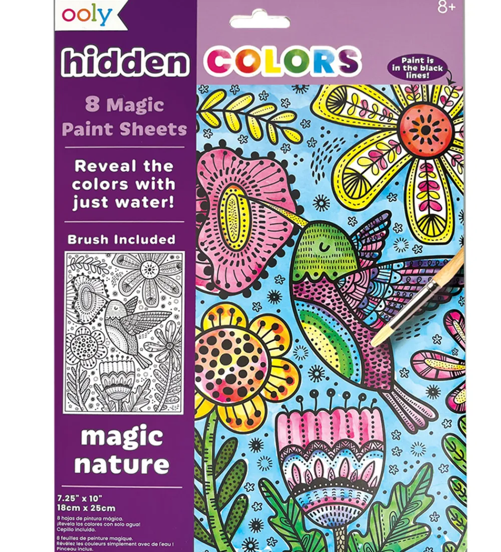 Ooly Malebog>Magiske Maleark - Hidden Colors - 8 Stk. - Magic Nature