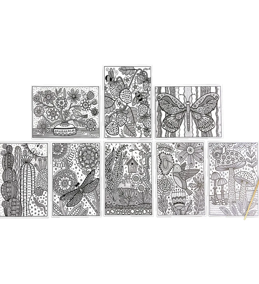 Ooly Malebog>Magiske Maleark - Hidden Colors - 8 Stk. - Magic Nature