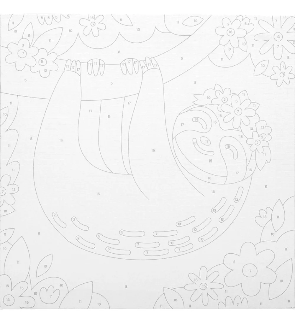 Ooly Malebog>Paint By Number Sæt - Happy Sloth