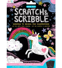 Ooly Malebog>Scratch and Scribble Mini Sæt - Funtastic Friends