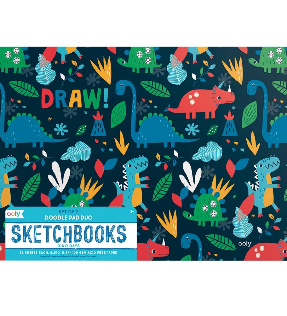 Ooly Malebog>Skitsebog - 2-pak - Dino Days