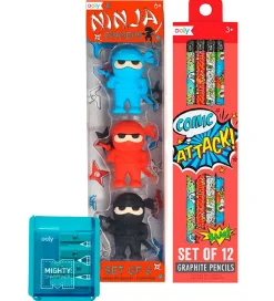 Ooly Tuscher Og Farver>Skolesæt - Comic Attack - Happy Pack