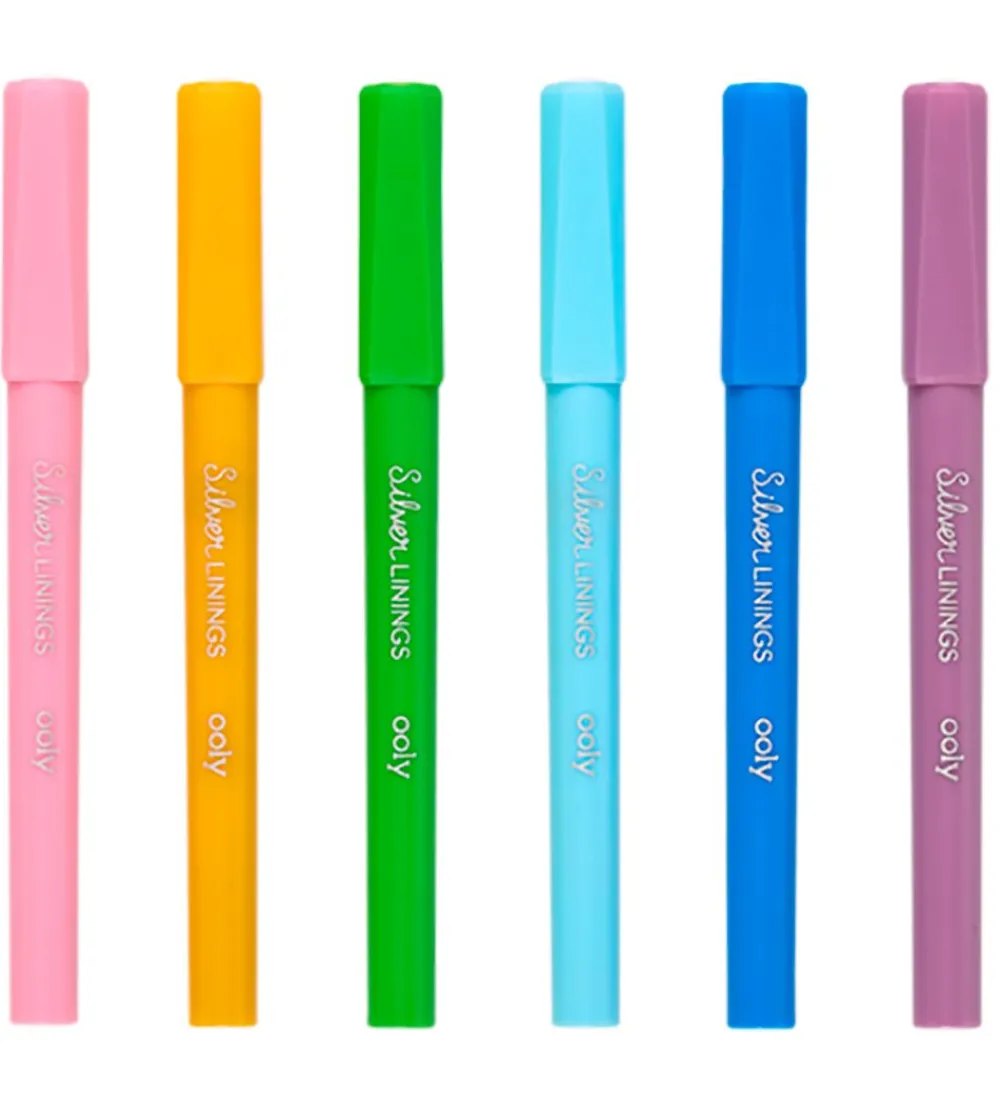 Ooly Tuscher Og Farver>Tusher - Silver Linings - 6 Stk - Multifarvet Sølv