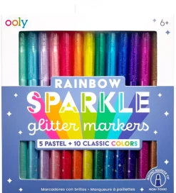 Ooly Tuscher Og Farver>Tusser - 15-pak - Rainbow Sparkle Glitter