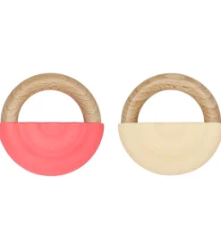 OYOY Bideringe>Bidering - Rainbow Teether - 2-pak - Cherry Red/Vanilla