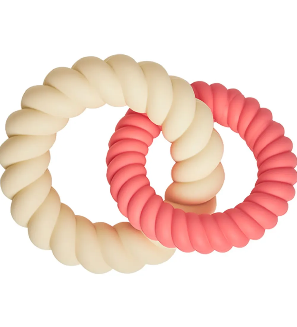 OYOY Bideringe>Bideringe - Silikone - Mellow - Cherry Red/Vanilla