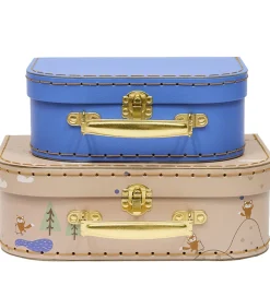 OYOY Legekufferter|Rolleleg>Kuffertsæt - 2-pak - Fox - Beige/Blue