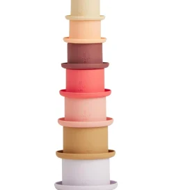 OYOY Stablelegetøj>Stablekopper - Tawa Silikone - Cherry Red/Vanilla