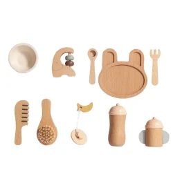 Petit Monkey Legekøkken Og Legemøbel>Dukkespisesæt - 10 Dele - Træ