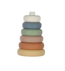 Petit Monkey Stablelegetøj>Stabletårn - Silikone - Pastel Mix