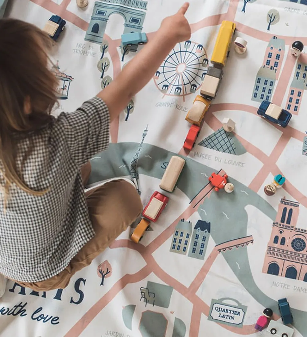 Play&Go Legetæpper Og Legegulve>Legetøjstæppe - Ø140 - Paris Map