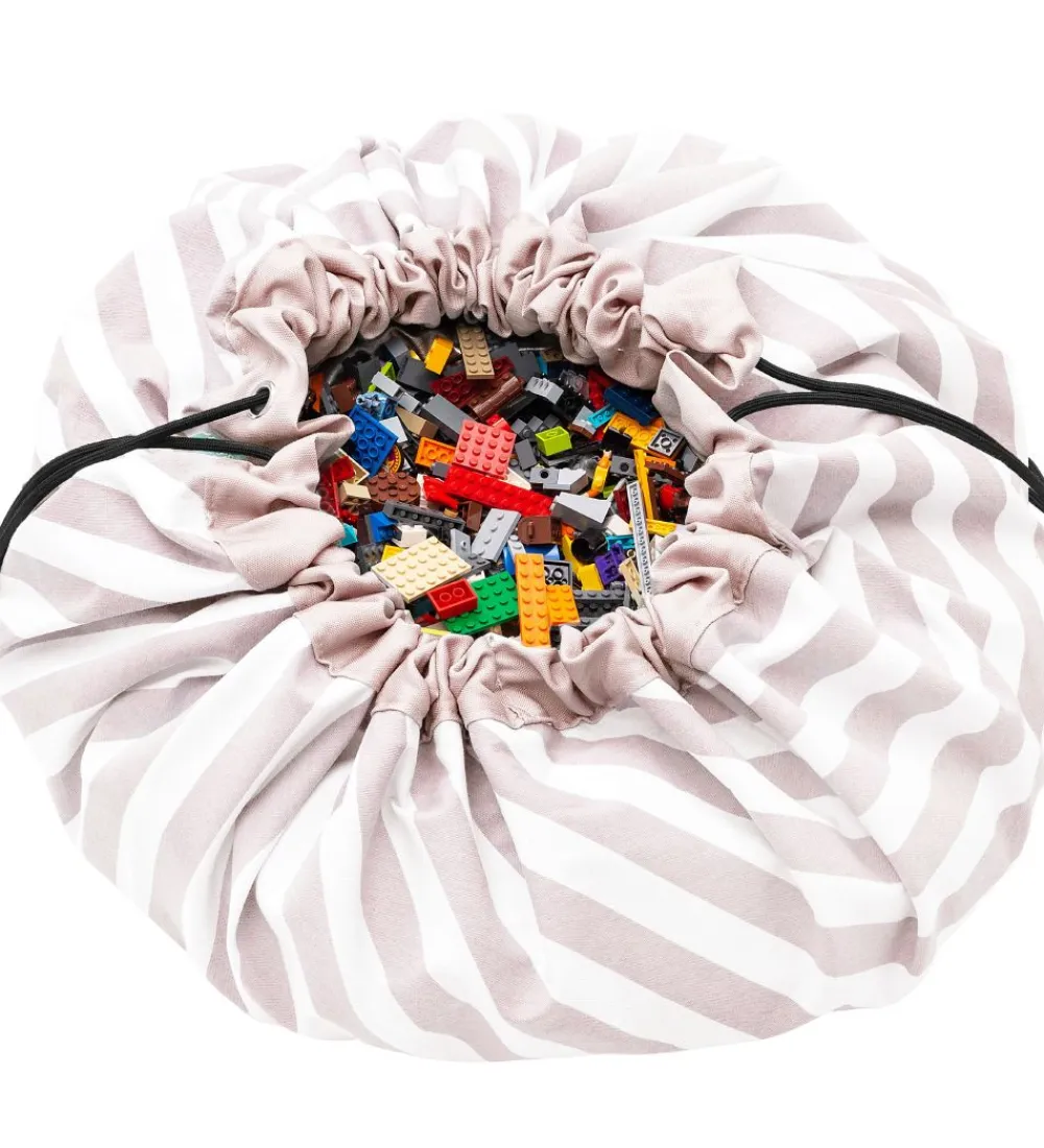 Play&Go Legetæpper Og Legegulve>Legetøjstæppe - Ø140 cm - Stripes Pink