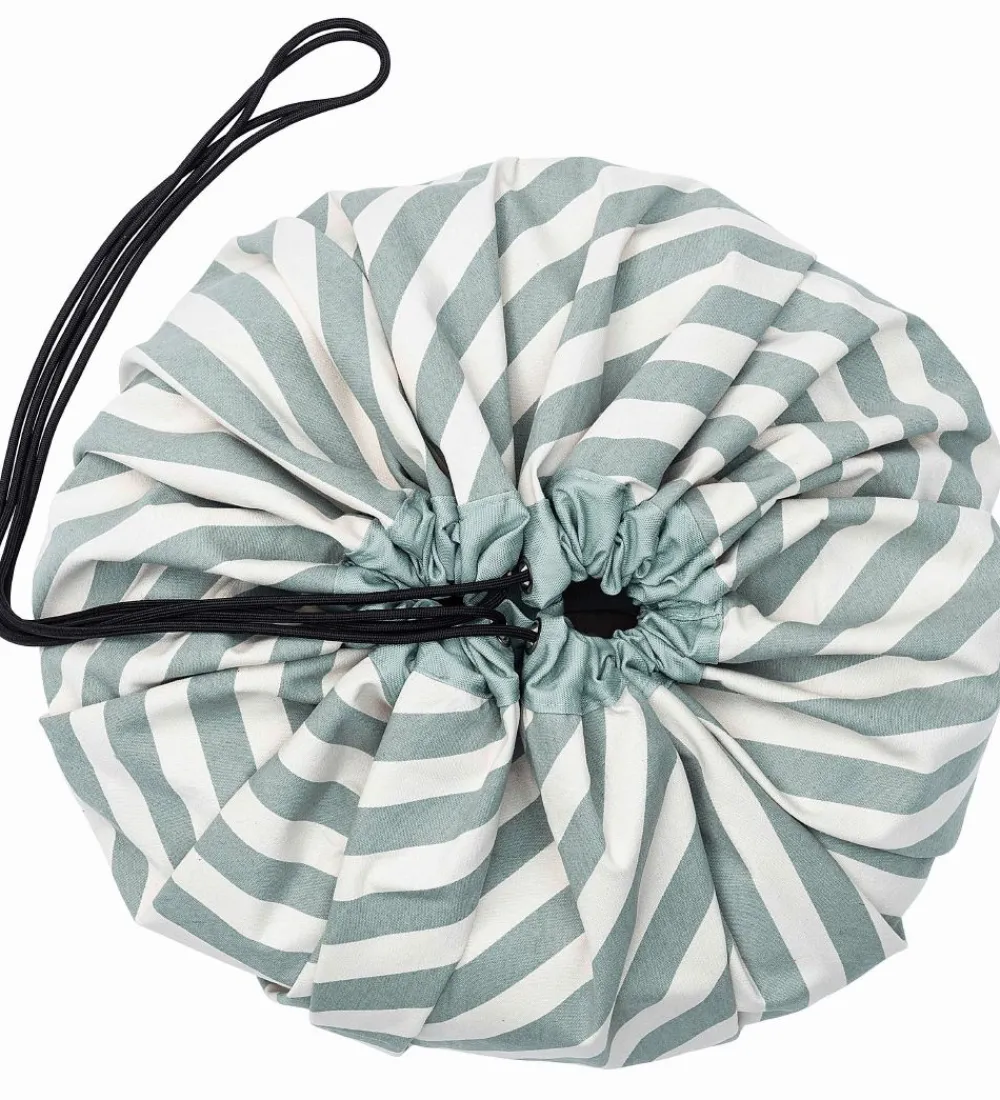 Play&Go Legetæpper Og Legegulve>Legetøjstæppe - Ø140 cm - Stripes Green
