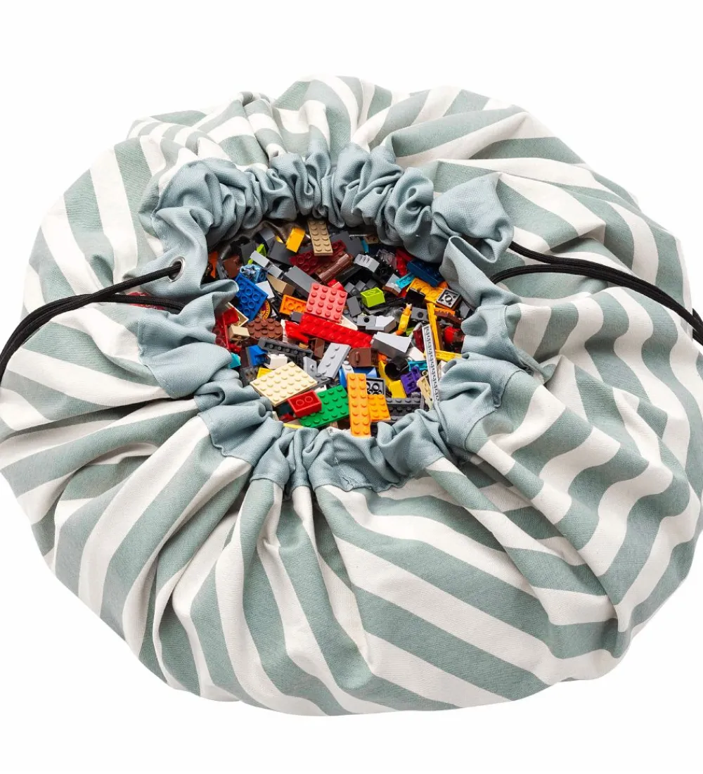 Play&Go Legetæpper Og Legegulve>Legetøjstæppe - Ø140 cm - Stripes Green