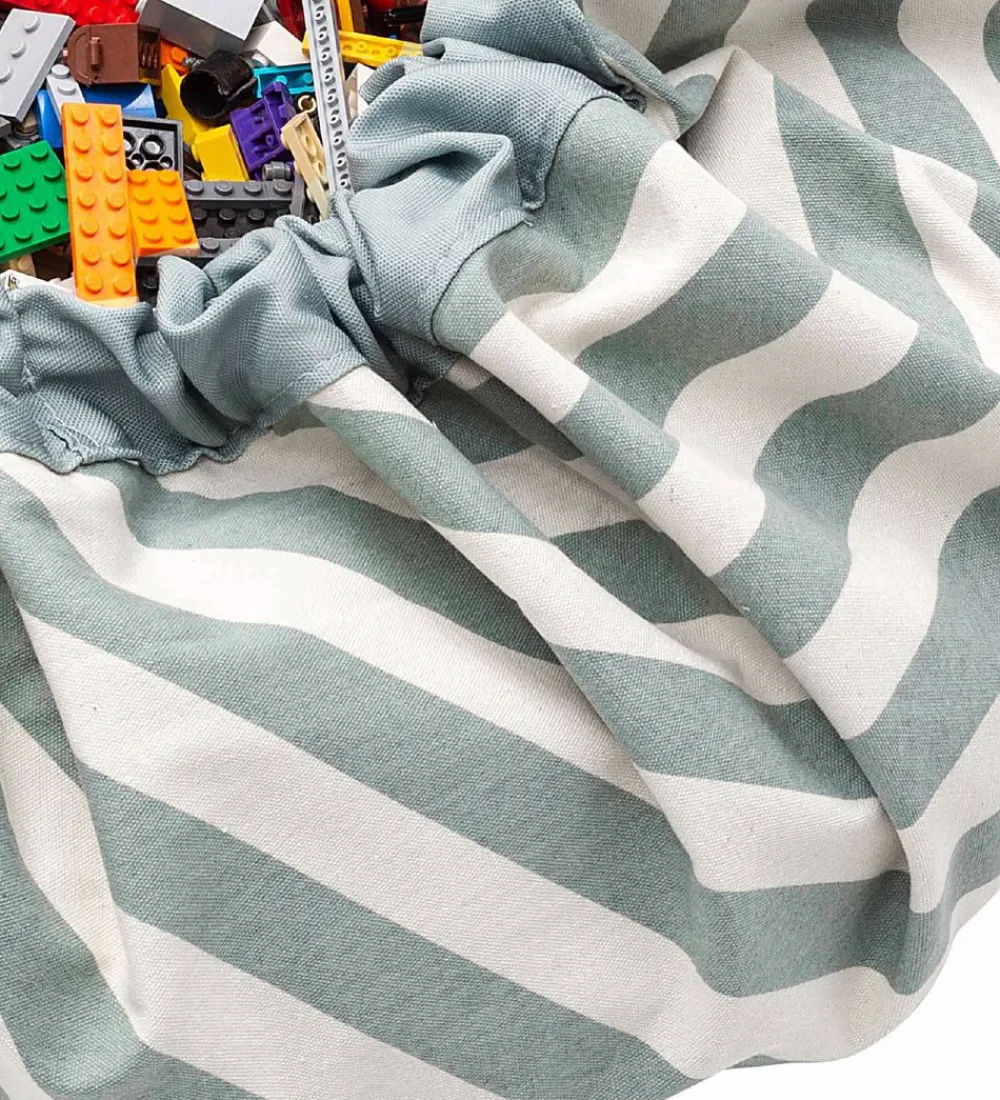 Play&Go Legetæpper Og Legegulve>Legetøjstæppe - Ø140 cm - Stripes Green