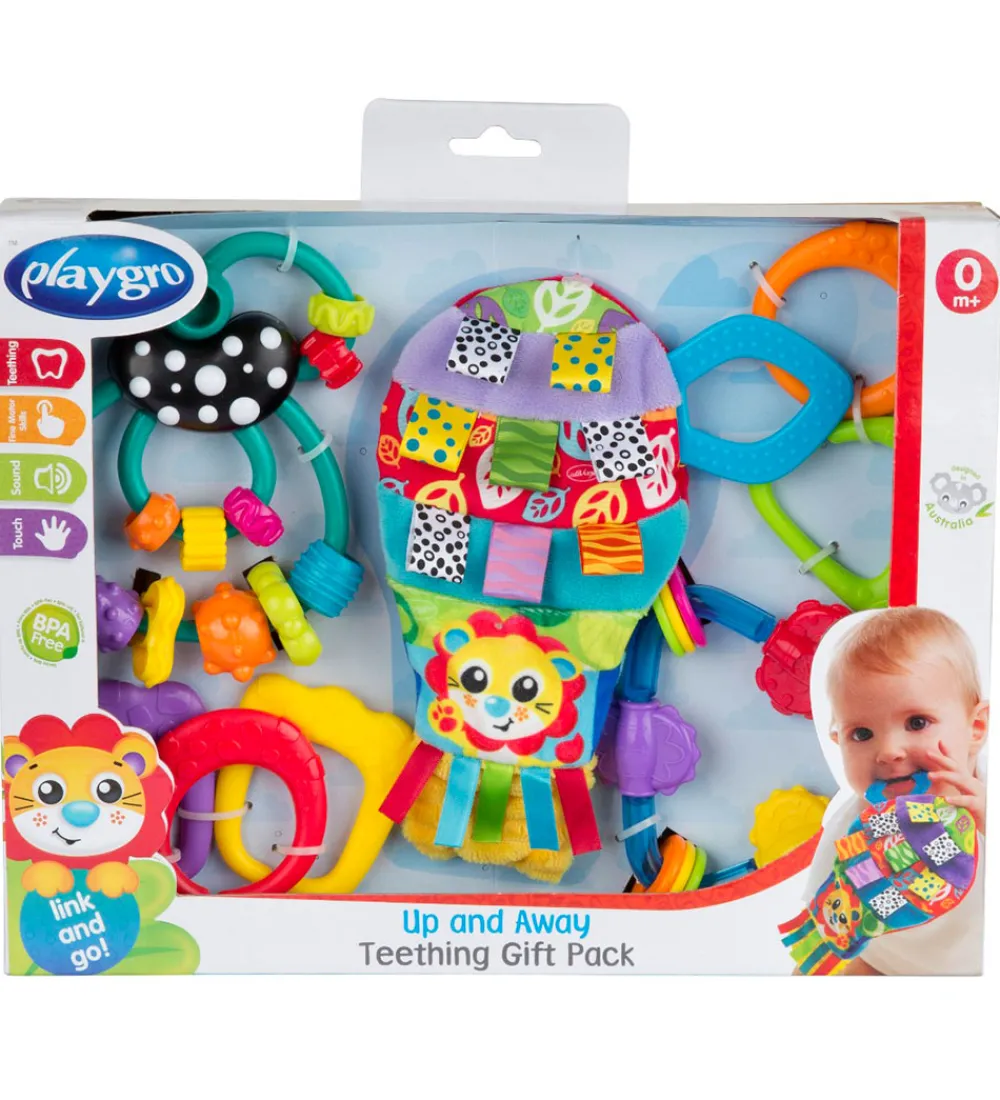 Playgro Bideringe>Gavesæt - Bidelegetøj - Up and Away - 4 Dele