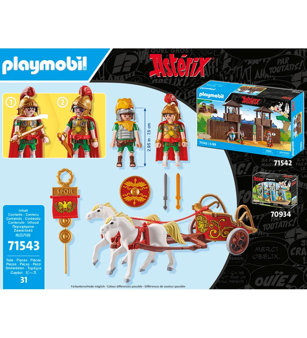 Playmobil Byg Og Klodser>Asterix - Romersk Stridsvogn - 71543 - 31 Dele