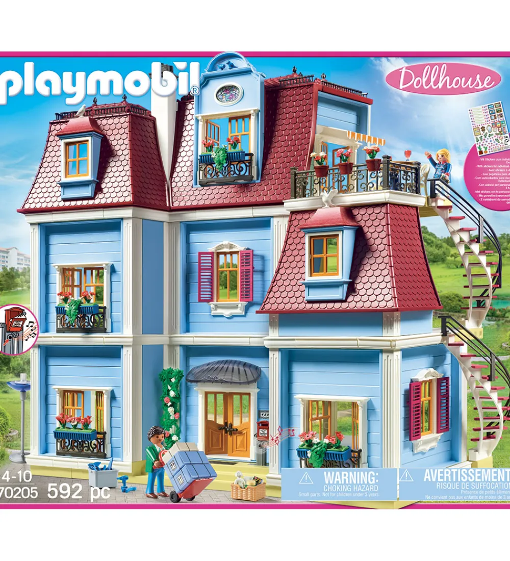 Playmobil Byg Og Klodser>Dollhouse - Mit Store Dukkehus - 70205 - 592 Dele