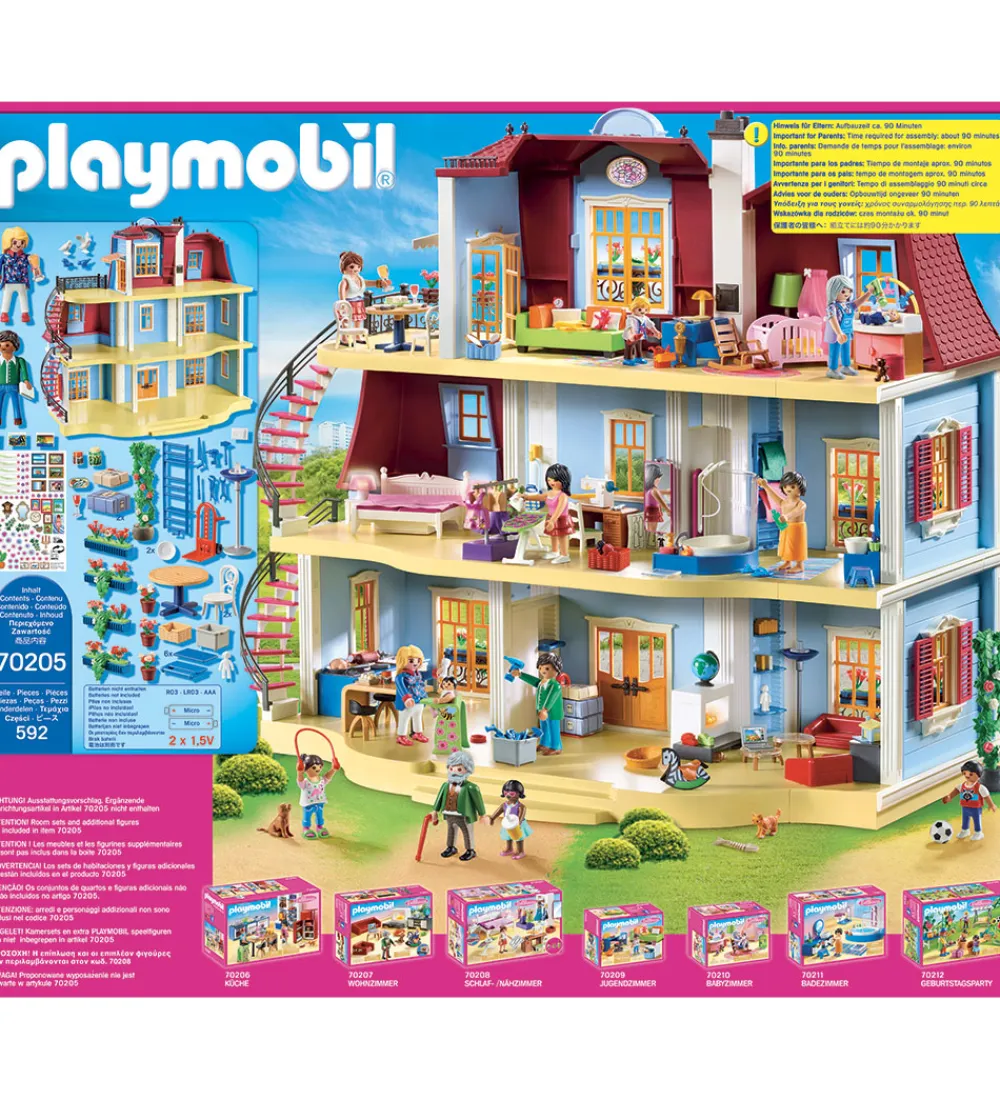 Playmobil Byg Og Klodser>Dollhouse - Mit Store Dukkehus - 70205 - 592 Dele