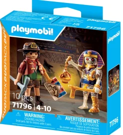 Playmobil Halloween|Konstruktionslegetøj>Duopack - Skattejæger Og Mumie - 71796 - 10 Dele