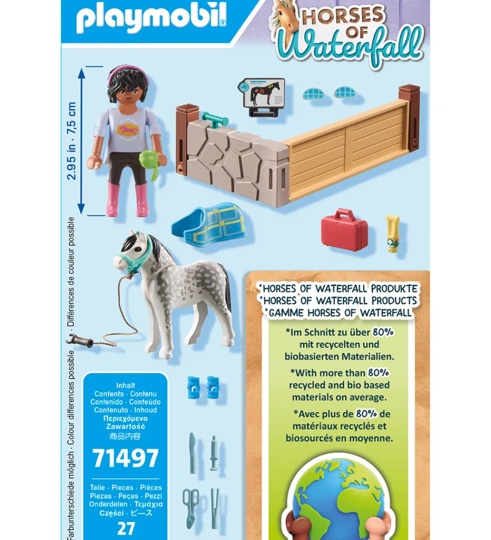 Playmobil Byg Og Klodser>Horses Of Waterfall - Hesteterapeut - 71497 - 27 dele