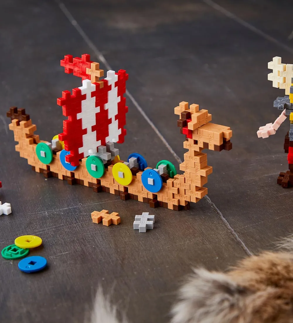 Plus-Plus Byg Og Klodser|Kreasæt>- Vikingeskib - 100 stk.