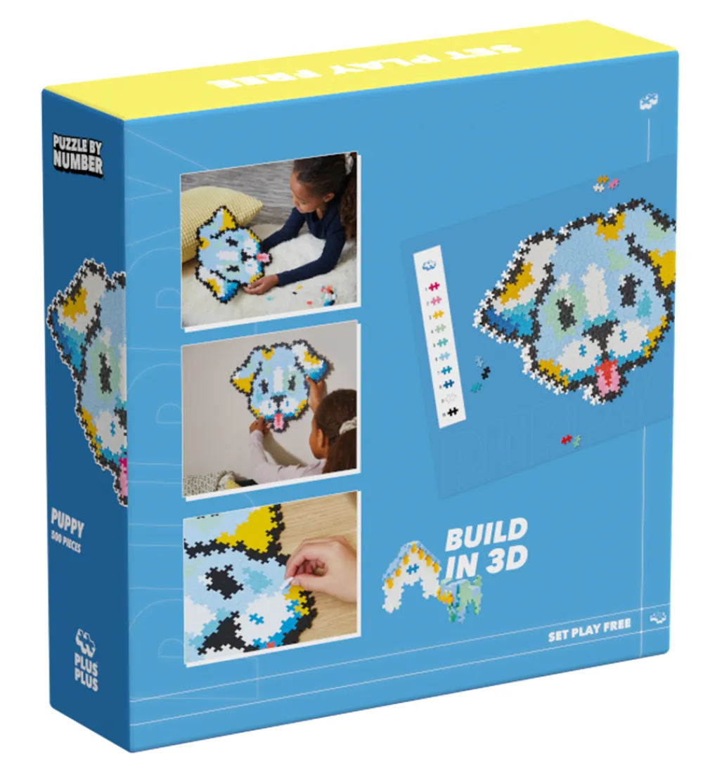 Plus-Plus Konstruktionslegetøj|Byg Og Klodser>Puzzle By Number - 500 stk. - Puppy