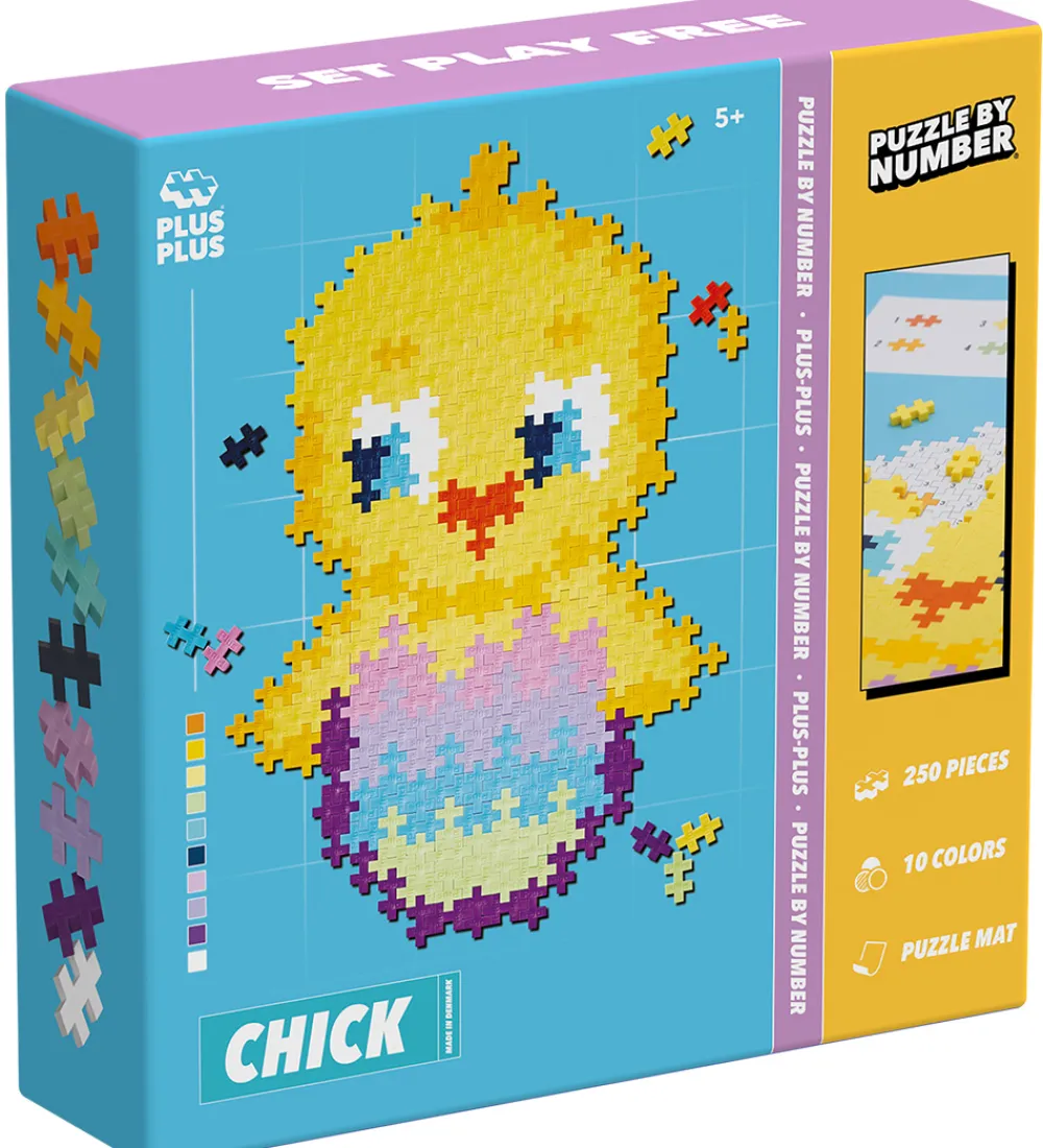 Plus-Plus Byg Og Klodser|Kreasæt>Puzzle By Number - 250 stk. - Chick