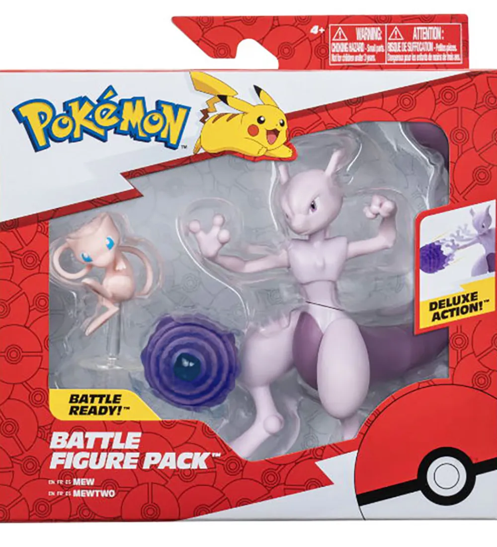 Pokémon Figurer>Figur - Battle Figure 2-pak - Mewtwo And Mew