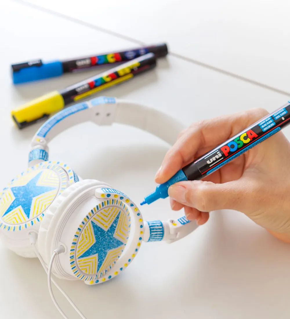 Posca Tuscher Og Farver|Kreativ Leg>Tuscher - PC-3M - 4 stk. - Blå/Grøn/Lilla m. Glimmer