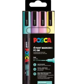 Posca Tuscher Og Farver|Kreativ Leg>Tuscher - PC-3M - 4 stk. - Afdæmpede farver