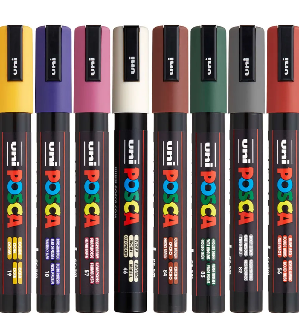 Posca Tuscher Og Farver|Kreativ Leg>Tuscher - PC-5M - 8 stk. - Kolde Farver
