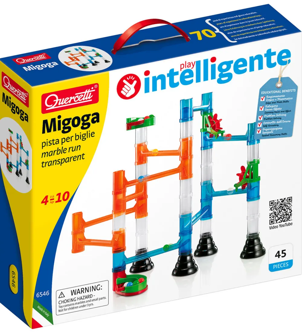 Quercetti Kuglebaner>Kuglebane - Migoga Marble Run Transparent - 45 Dele -