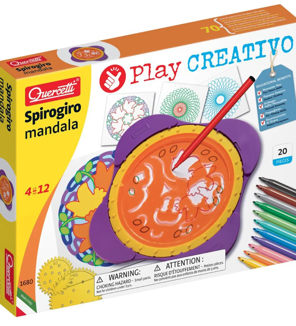 Quercetti Kreasæt>Tegnesæt - Spirogiro Mandala - 20 Dele - 1680