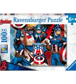 Ravensburger Puslespil>Puslespil - 100 Brikker - Marvel Captain America