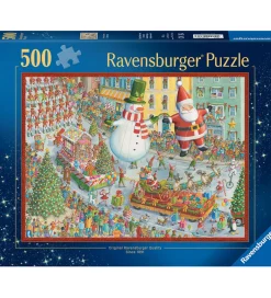Ravensburger Puslespil>Puslespil - 500 Brikker - Here Comes Christmas