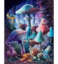Ravensburger Puslespil>Puslespil - 500 Brikker - Moonlight Mushroom - Glow