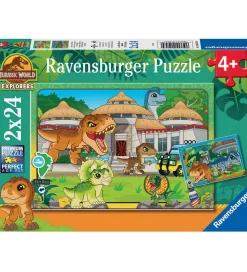 Ravensburger Puslespil>Puslespil - 2x24 Brikker - Jurassic World Explorers