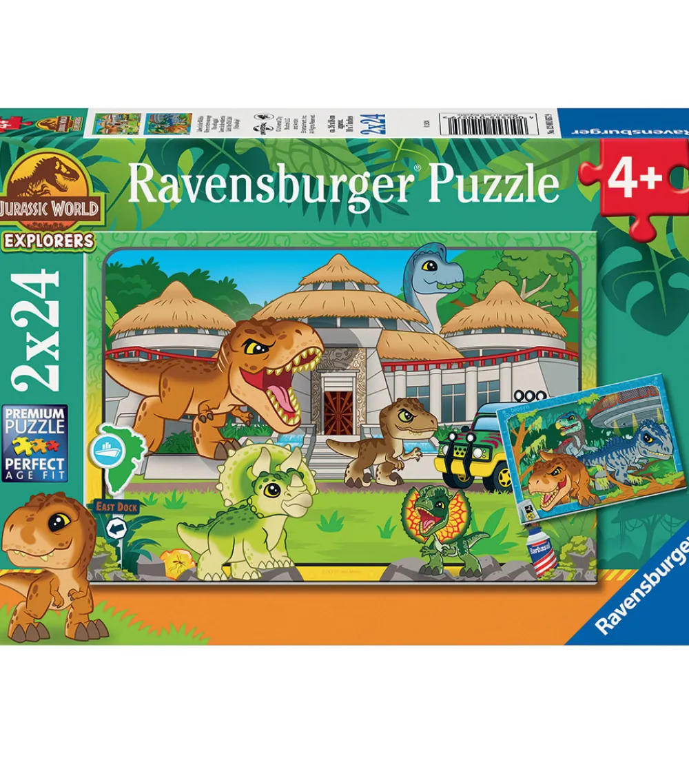 Ravensburger Puslespil>Puslespil - 2x24 Brikker - Jurassic World Explorers