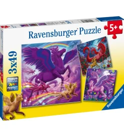 Ravensburger Puslespil>Puslespil - 3x49 Brikker - Mythical Majesty